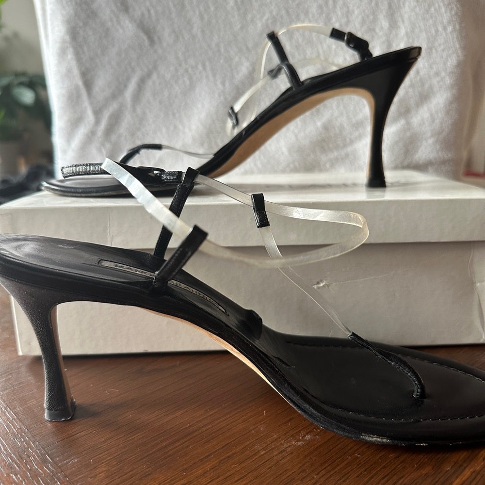 Manolo Blahnik Black Strappy Heels